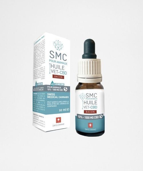 Huile Vet CBD 10% goût Bacon pour Animaux | 10mL | 1000mg