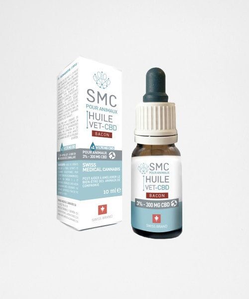 Huile Vet CBD 3% goût Bacon pour Animaux | 10mL | 300mg